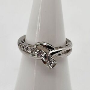 Sun Sterling Silver & White Sapphire Ring (6.5)